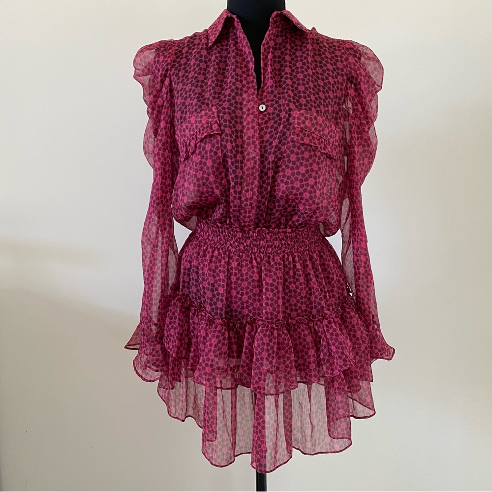 MISA Los Angeles NWT Chiffon Floral Mini Dress Size S